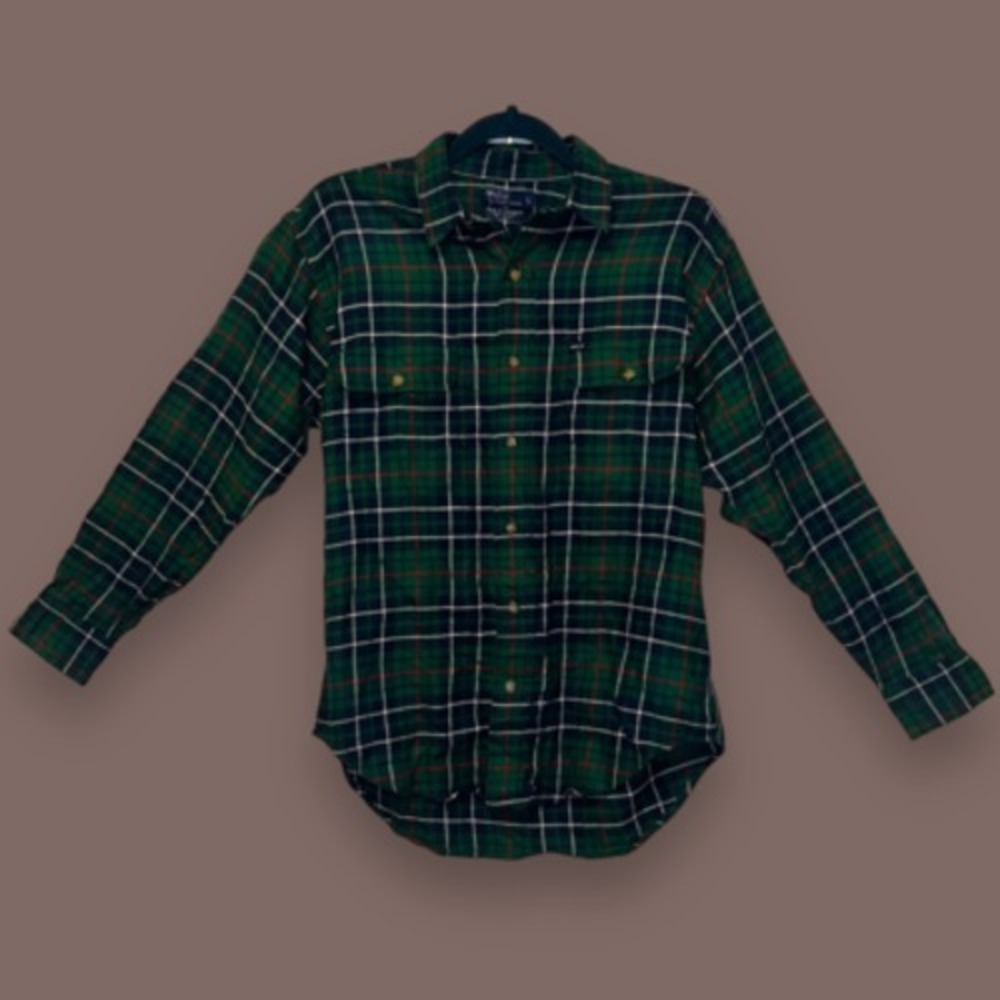 Polo Ralph Lauren Boys Plaid Button-Up‎ Shirt Green Long Sleeve Size L NWT - Picture 5 of 7